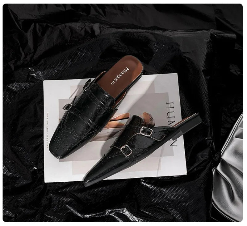 AIERTU  -  New Retro Women's Shoes Exquisite Britain Mueller Slippers for Woman Fashion Vacation Casual Shoes Designer Shoes Zapatos Mujer Aiertu