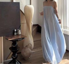 AIERTU  -  Nightdress Women's Long Dress Women's New Simple Design Sense Oversized Skirt Three-dimensional Pleated Bud Dress Aiertu