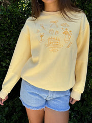 AIERTU  -  Women’s Sweatshirts Long Sleeve Crew Neck Cake Embroidery Pullovers Loose Tops Spring Fall Casual Hoodies Aiertu