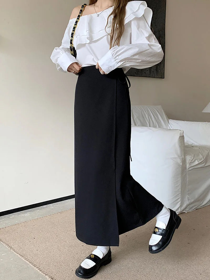 Aiertu 3Colors S-XL Irregular Long Skirt Women Summer Ankle Length Casual High Waist Pencil Long Skirts Female aiertu