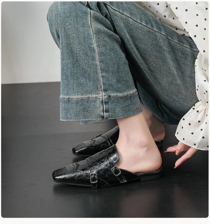 AIERTU  -  New Retro Women's Shoes Exquisite Britain Mueller Slippers for Woman Fashion Vacation Casual Shoes Designer Shoes Zapatos Mujer Aiertu