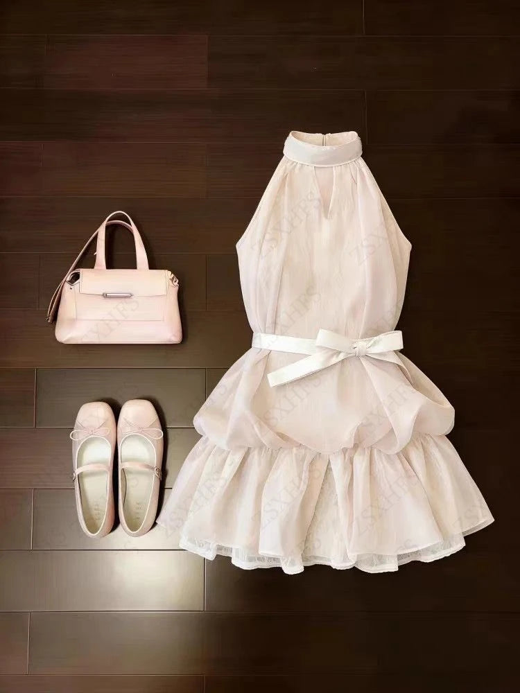 AIERTU  -  Dresses Sexy Vintage Gown Puffy Women Summer Clothes Pink Chic Casual Korea Tank Mini Dress 90s Sweet Girl Aesthetic Gyaru Dress Aiertu