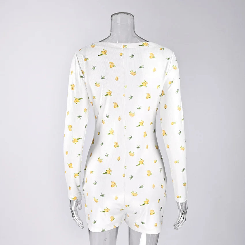 AIERTU  -  Summer New Women's Knitted Printed Lightweight Square Neck Jumpsuit Pajamas Can Be Worn Outside As Loungewear Aiertu