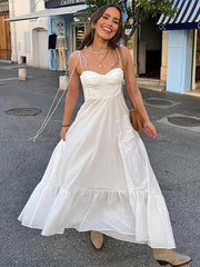 Aiertu Sexy Long Sling Dresses Women Fashion Spring Summer Sleeveless Backless Beach Mixi Dress Female Sweet A-line Dresses Streetwear Aiertu