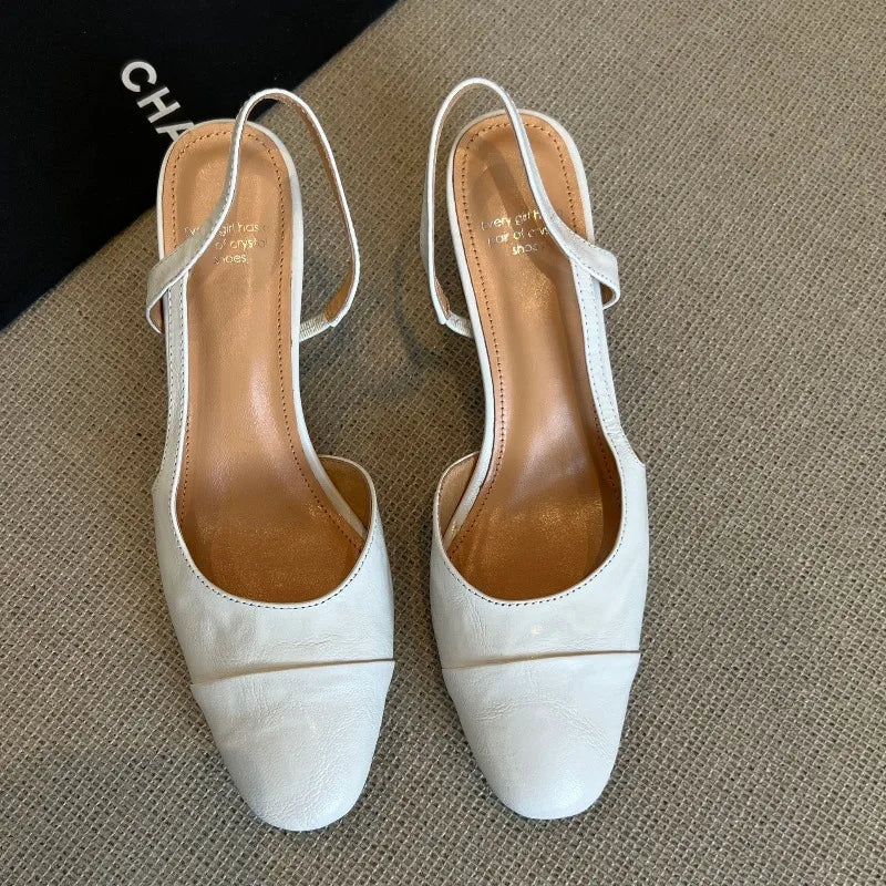 AIERTU  -  Fashion Womens Shoes Luxury Genuine Leather High Heeled Sandals for Woman French Style Casual Shoes Designer Shoes Zapatos Mujer Aiertu