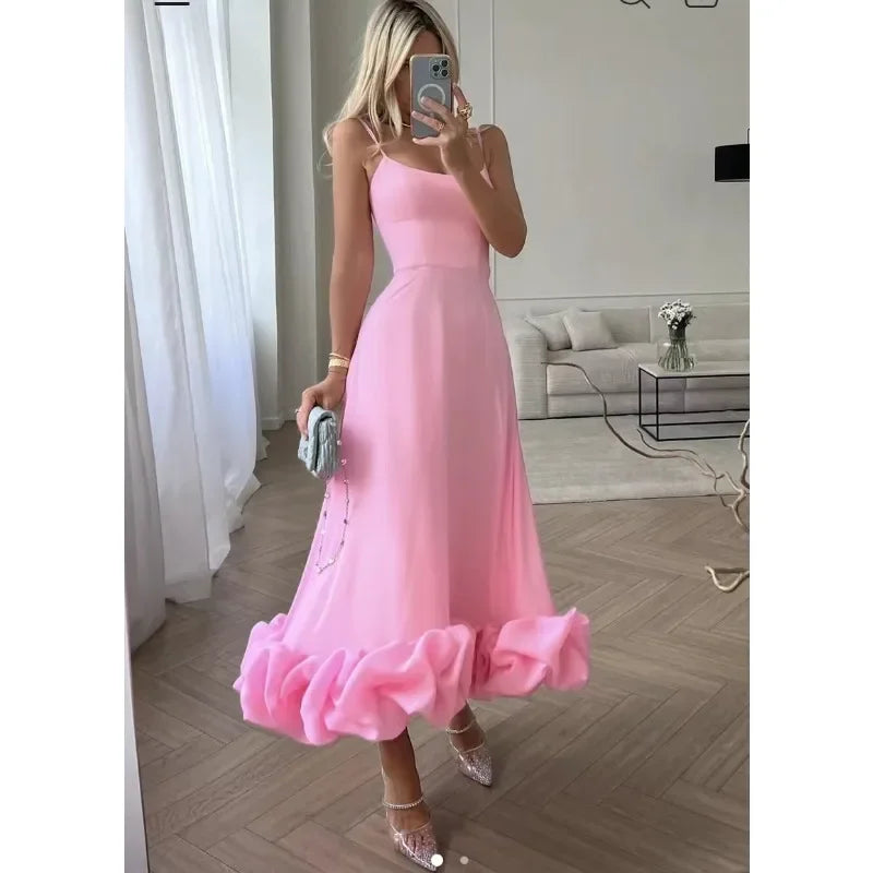 Aiertu Fashion Dress for Women Sexy High Waist Spaghetti Strap Dress for Women U Neck Sleeveless Backless Elegant Party Formal Dress Aiertu