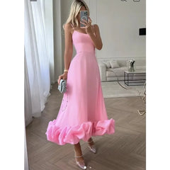 Aiertu Fashion Dress for Women Sexy High Waist Spaghetti Strap Dress for Women U Neck Sleeveless Backless Elegant Party Formal Dress Aiertu