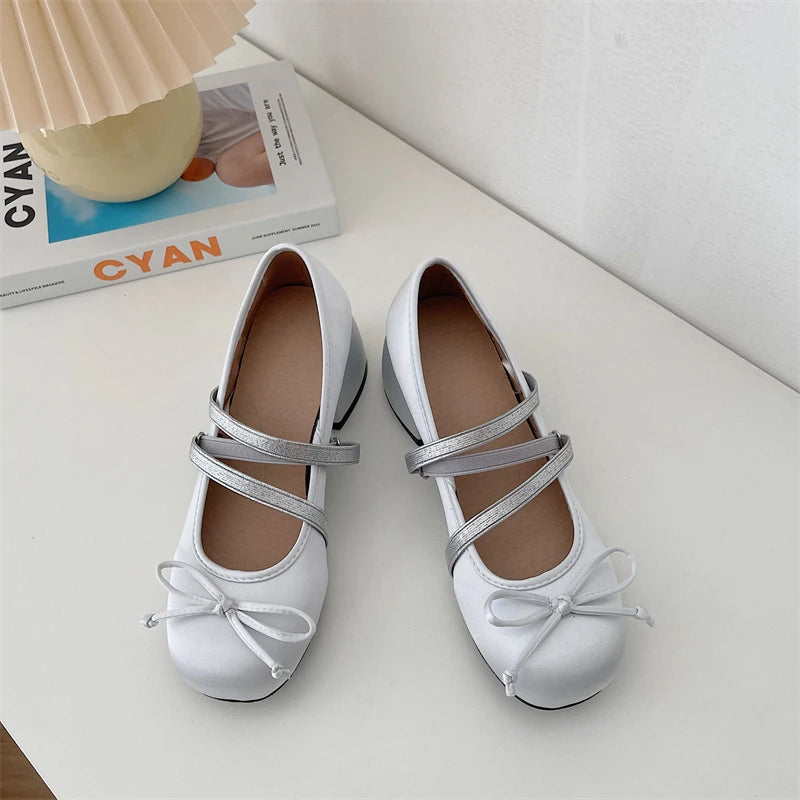 Aiertu Back  to school New Spring Autumn Mary Jane Shoes Fashion Shallow Round Toe Mid Heel Shoes Ladies Elegant Outdoor Single Pumps Shoes for Women Aiertu