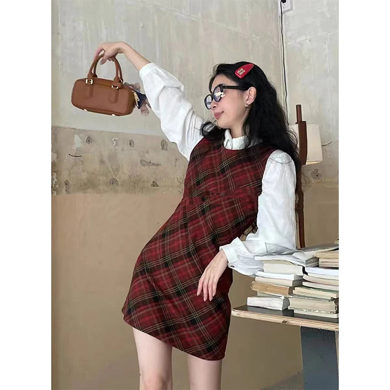Aiertu Vintage White Shirts Women Japanese Preppy Bandage Long Sleeve Blouses Summer Harajuku Korean Basic Single Breasted Chic Tops Aiertu