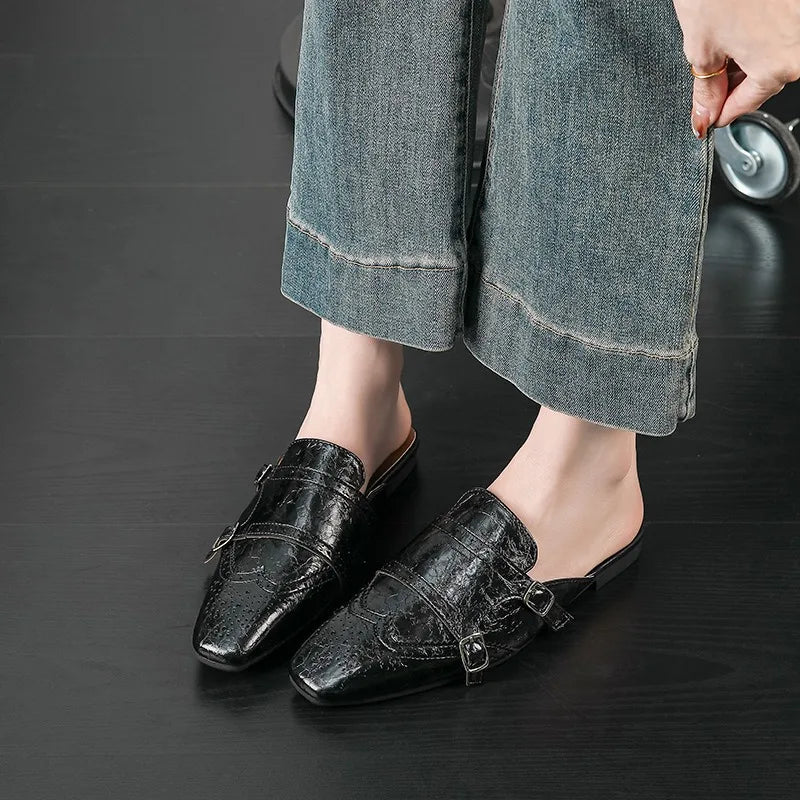 AIERTU  -  New Retro Women's Shoes Exquisite Britain Mueller Slippers for Woman Fashion Vacation Casual Shoes Designer Shoes Zapatos Mujer Aiertu