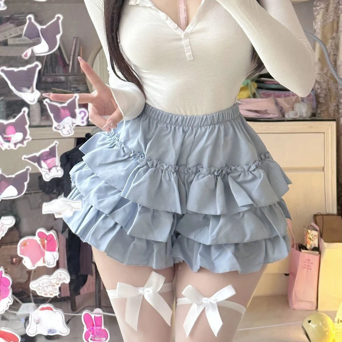 Aiertu Summer 2000s Kawaii Sweet Cake Skirts Casual Sweet High Waist Y2k Mini Skirts Women Japanese Style Fashion Slim Shorts Hot Gilrs Aiertu