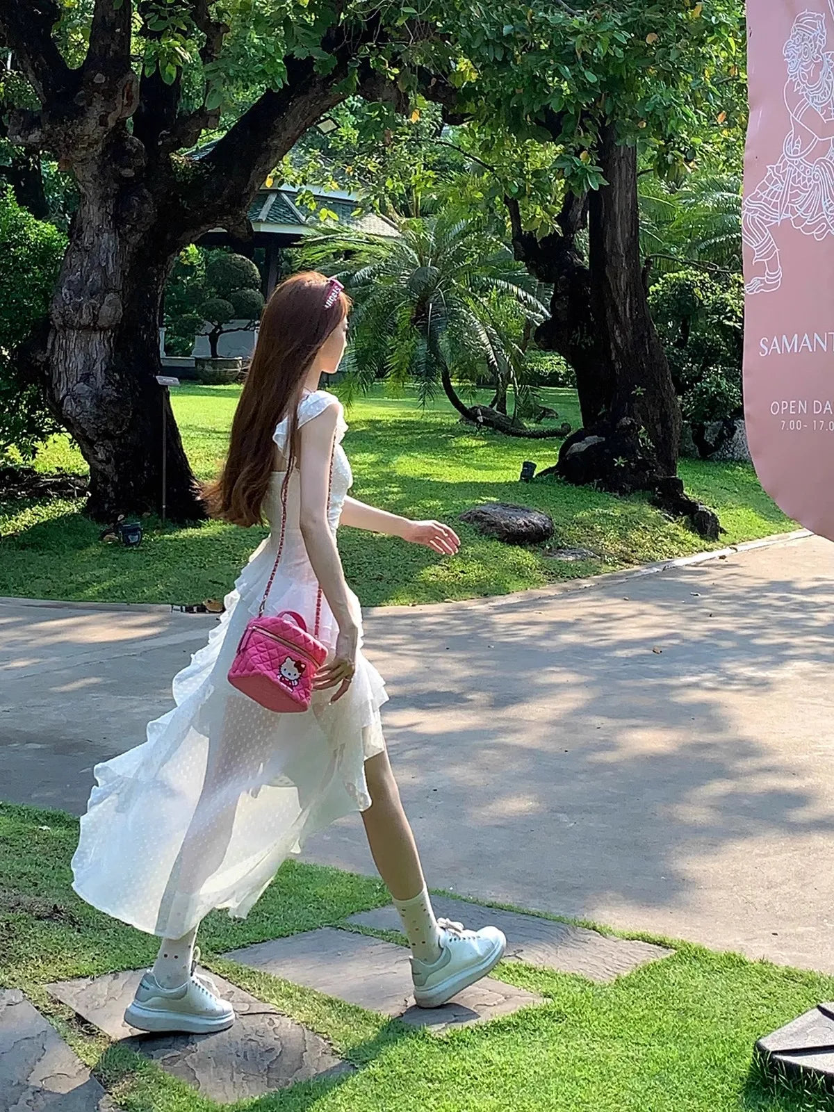 Aiertu Y2K Summer Women's Fashion One-shoulder Irregular Trailing Suspender Black White Chic Tutu Dress Street Wear Vacation Sundress Aiertu