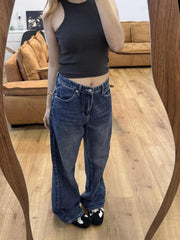 AIERTU  -  American Vintage Star Embroidery Denim Jeans Spice Girls Straight New High Waist Pants Slim Fashion Trendy Hot Sell Wid Leg Pant Aiertu