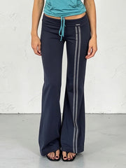 AIERTU  -  Autumn New Trend Stripes Pant Women Chic Metal Decoration Elastic Waist Leisure Comfortable Daily Classic Streetwear Aiertu