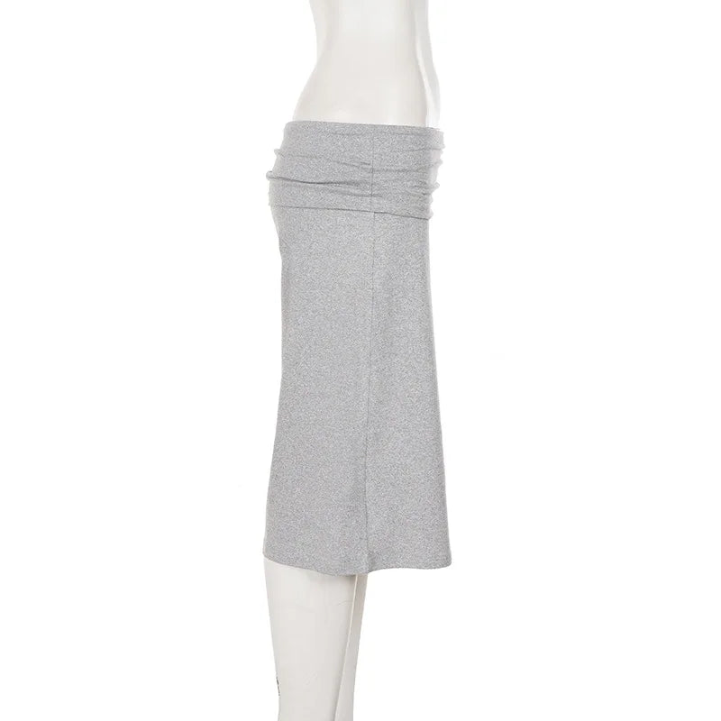 AIERTU  -  Women's Pleated High Waist Casual Solid Color Midi Flare Pants Y2K Overlap Summer Loose Fit Loungewear Bottoms Aiertu