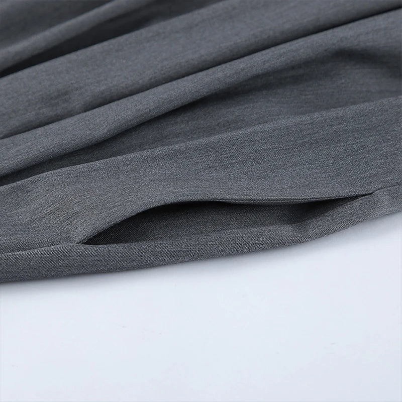 AIERTU  -  French Stylish Commuter Gray Pleated Harem Pants for Women Summer Fashion High Waist Chic Baggy Trousers with Pockets Aiertu