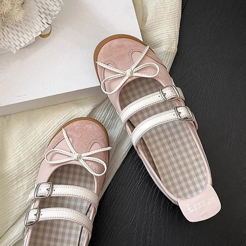 Aiertu Back  to school Women Flats Bow Ballet Dance Mary Jane Shoes Autumn Sandals Fashion New Brand Dress Designer Casual Shallow Shoes Zapatos Mujer Aiertu