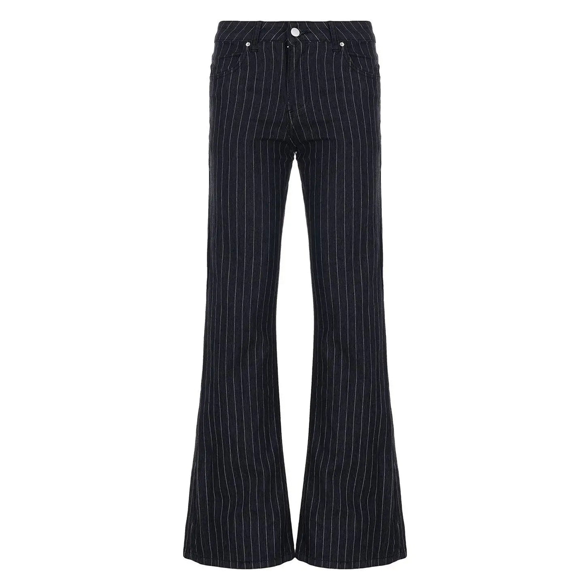AIERTU  -  Low Waist Vintage Stripe Flare Jeans Women Casual Patterned Slimming Bell Bottom Trousers Faionable Cotton Stretch Denim Pants Aiertu