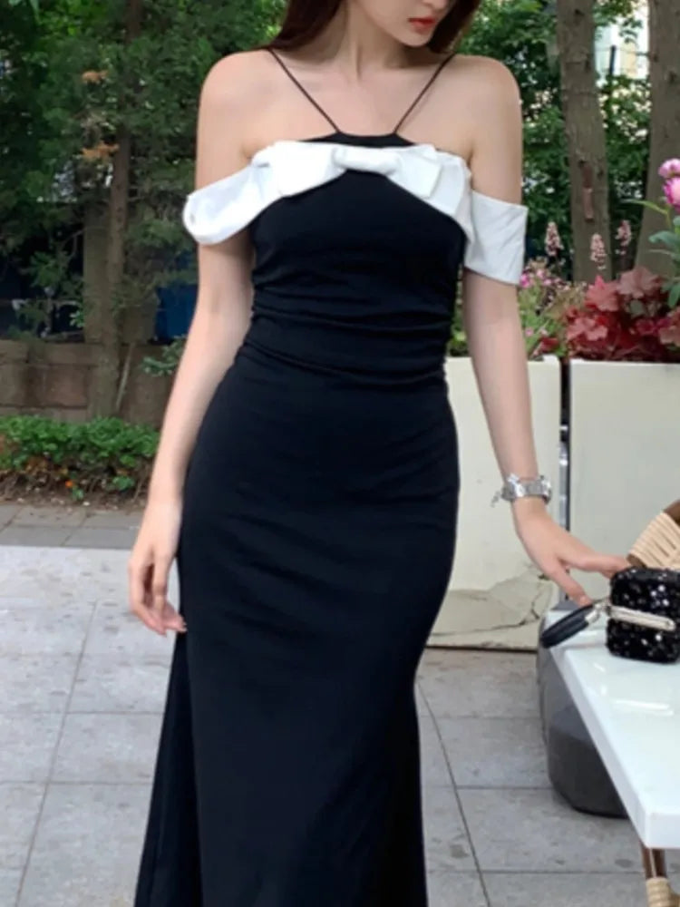 Aiertu New French Style Women Bodycon Midi Party Summer Dress Halter Sleeveless Slim Sexy Evening Party Club Robe Female Black Vestidos Aiertu
