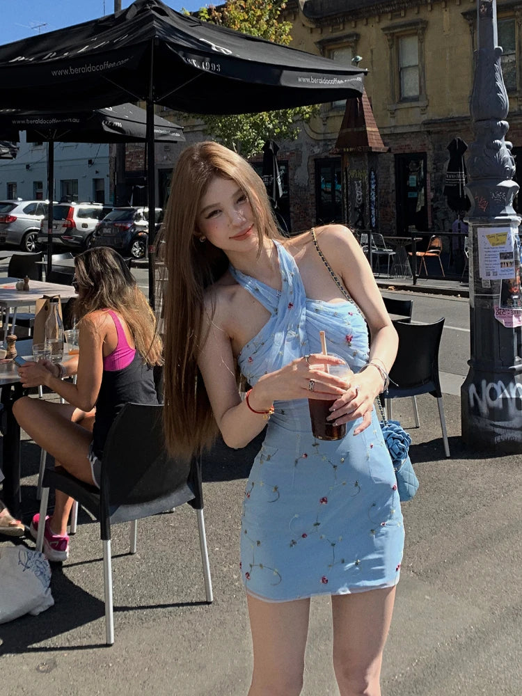Aiertu Summer Women 2000s Y2k Clothing Casual Bodycon Sexy Dress  Vintage Elegant Mini Dress Even Party Korean Fashion Chic Sleeveless Aiertu