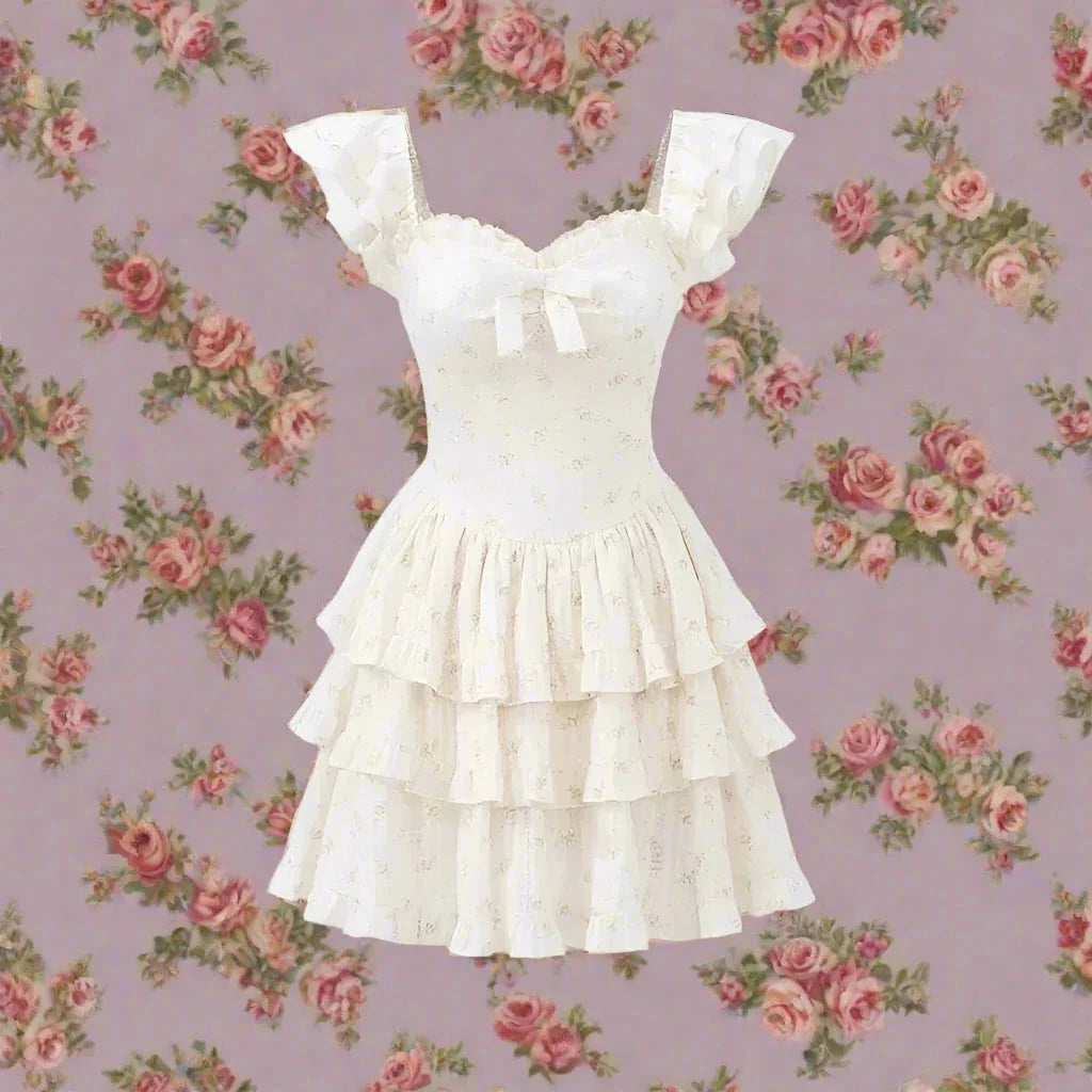 Aiertu - Princess' Pastoral Manor Sitting Room Mini Dress Kawaii Academia Y2K Cottagecore Coquette Fairycore Dollette Princesscore Aiertu