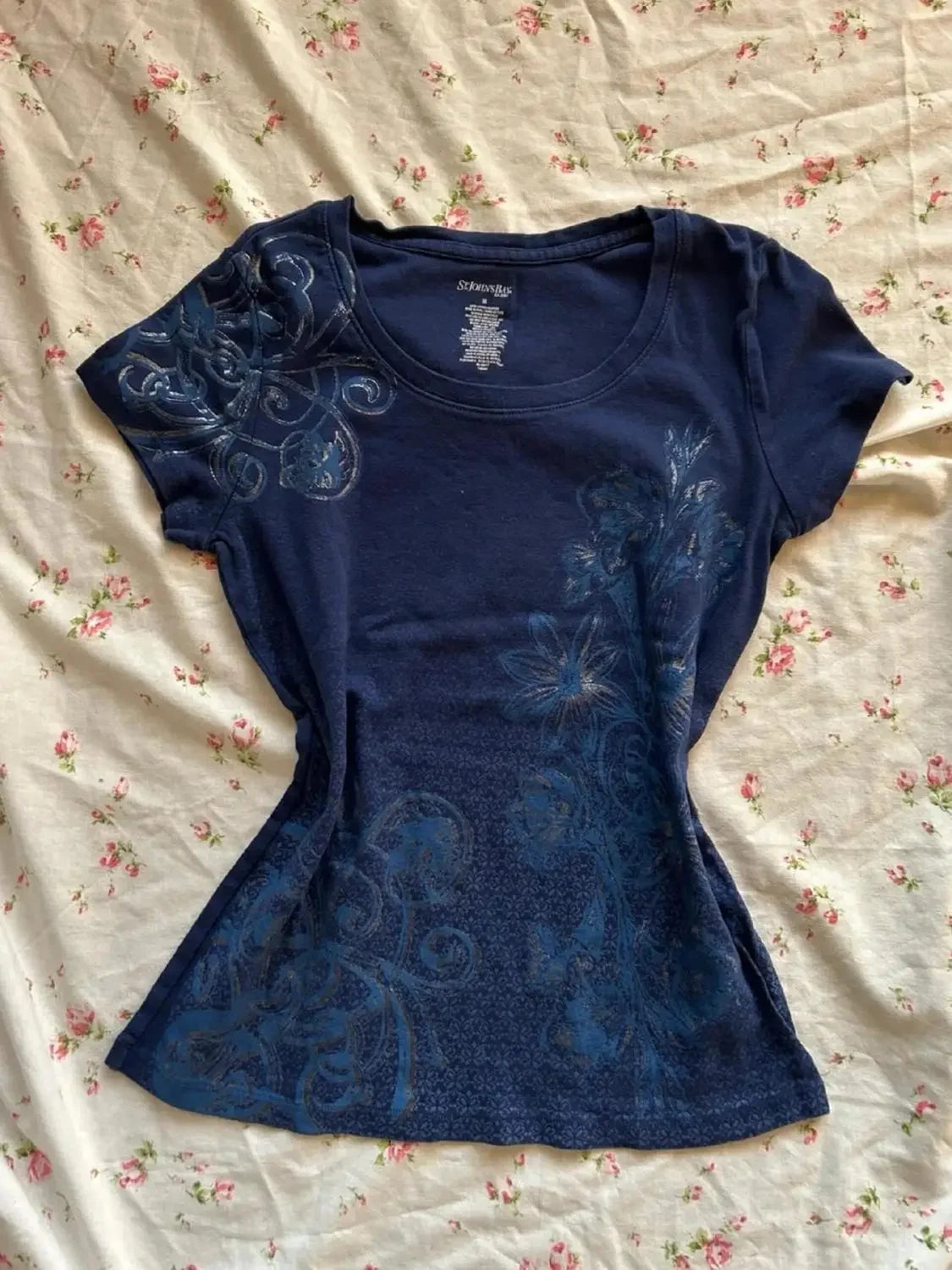AIERTU  -  Y2K summer retro floral print women short-sleeved ins round neck casual street clothing T-shirt basic ladies top Aiertu