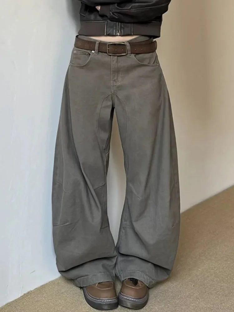 AIERTU  -  Vintage Wide Leg Pants Women's Clothes Streetwear Fashion Y2k Jeans New Bottoms Casual Denim Trousers Korean Pantalon Femme Aiertu