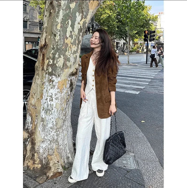 Aiertu Winter Korean Style Leather Jacket Women Casual Warm Loose Elegant Coats Female Fashion Office Lady Casual Moto Jackets Y2k Aiertu