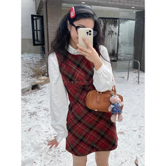 Aiertu Vintage White Shirts Women Japanese Preppy Bandage Long Sleeve Blouses Summer Harajuku Korean Basic Single Breasted Chic Tops Aiertu
