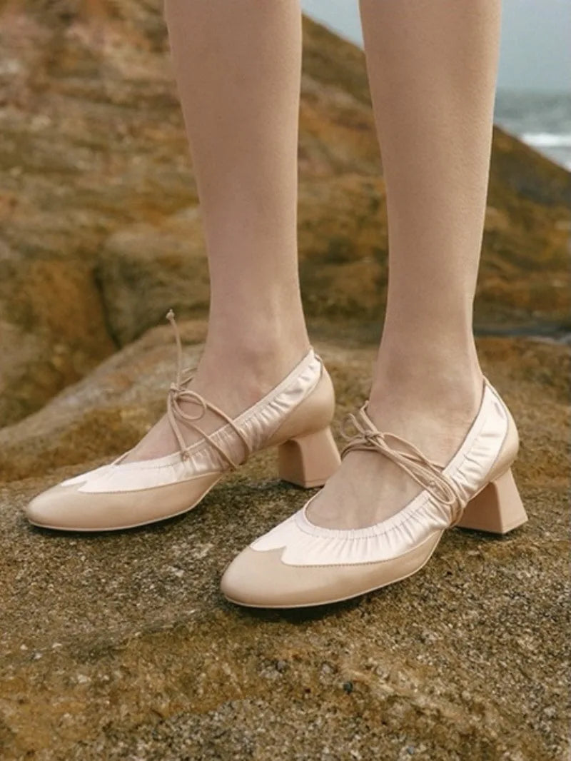 AIERTU  -  Retro Women's Mary Jane Shoes Exquisite Round Head High Heels for Woman Elegant French Casual Shoes Designer Shoes Zapatos Mujer Aiertu