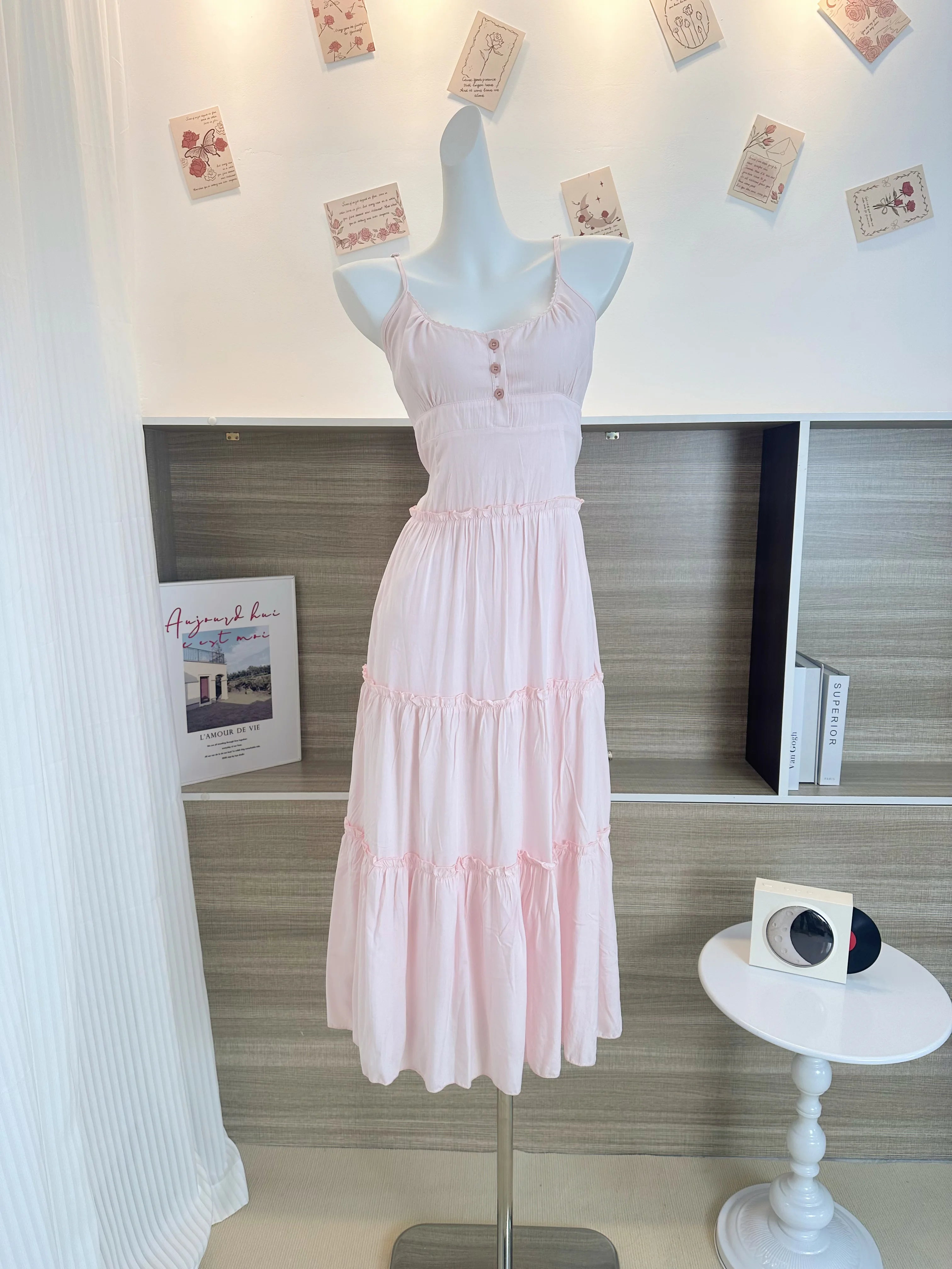 Aiertu Woman Gyaru A-Line Dress Hot Spaghetti Strap Dress Design Fairy Dress All-match Frocks Elegant One-Piece Patchwork Bandage Aiertu