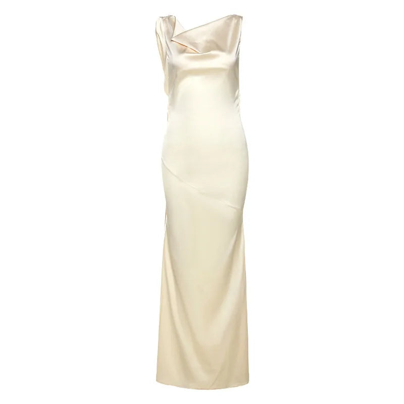 Aiertu New In Summer Backless Fashion Long Dresses For Women Solid Color Spaghetti Strap Elegant Slim Bodycon Party Dress Aiertu