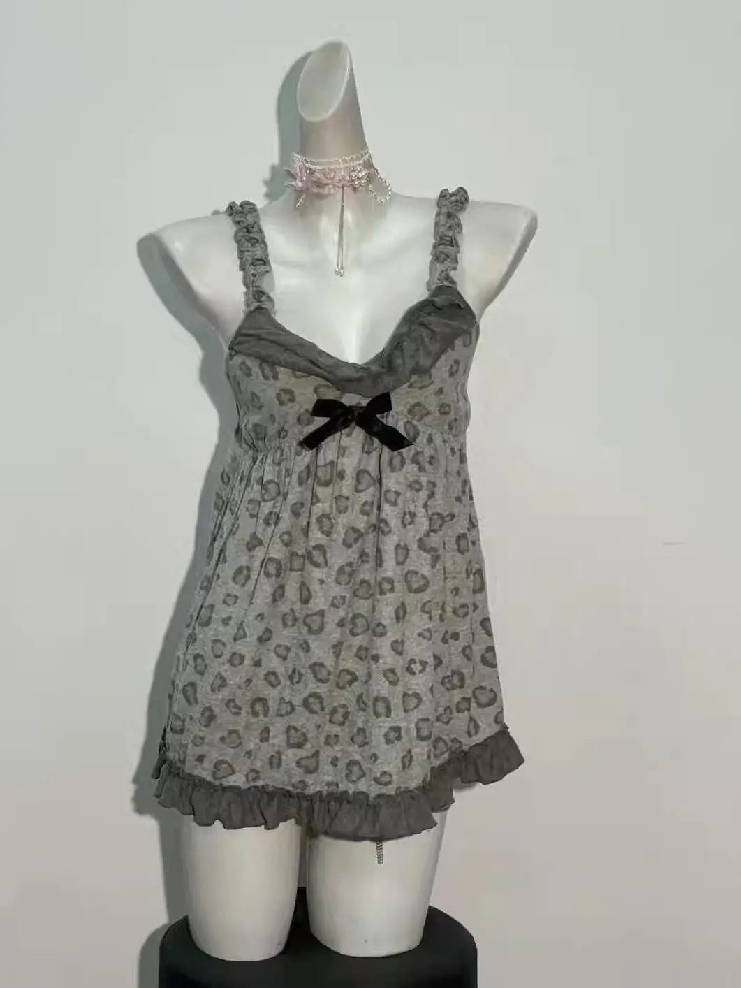AIERTU  -  Sexy Leopard Print Dress Y2k Vintage Goth Punk Slim WomanClothes Aesthetic Harajuku Backless Summer Sleeveless Dresses Gyaru 90s Aiertu