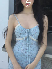 AIERTU  -  Chicly Sweet Ladies Sexy Slim Woman Dress Fashion Sleeveless Floral Dresses Female French New Summer Vacation Women Dress Aiertu