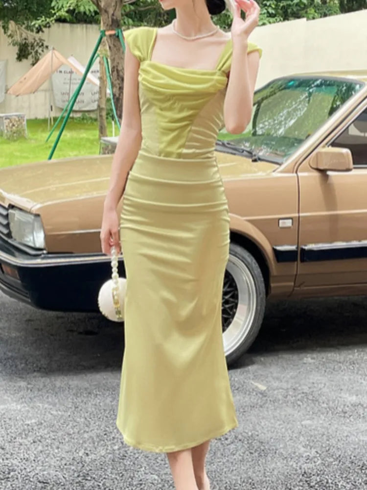 Aiertu Sexy Women Summer Bodycon Slim Party Dress Vintage Sleeveless Elegant One Pieces Prom Long Robe Female Fashion Vestidos Mujers Aiertu