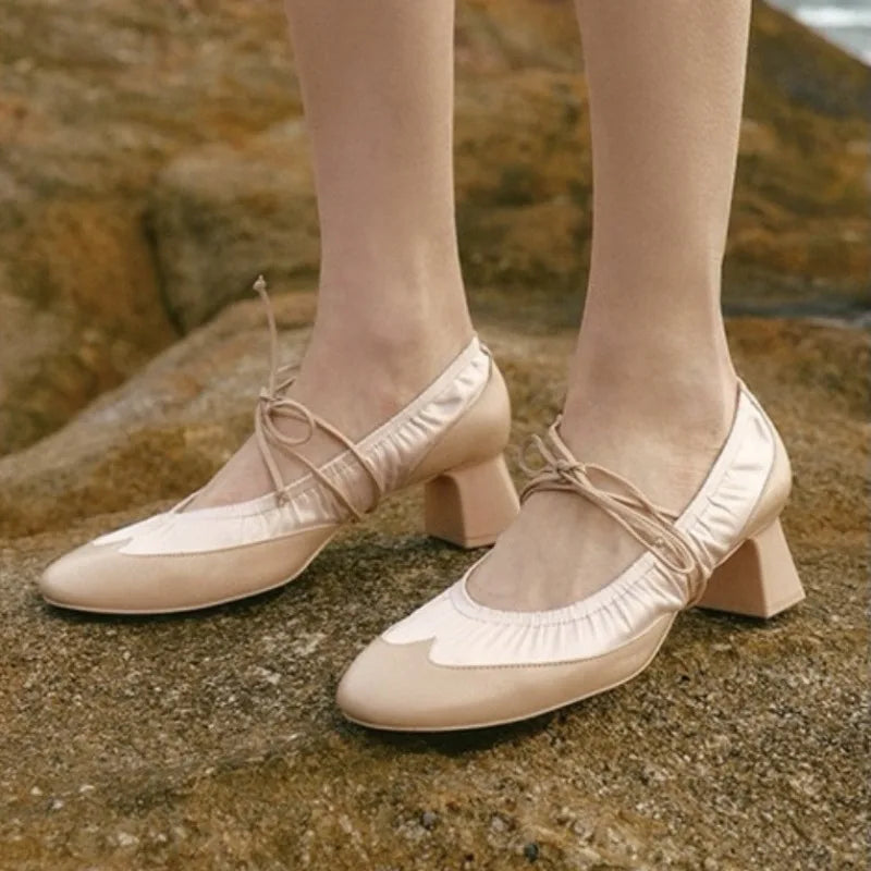 AIERTU  -  Retro Women's Mary Jane Shoes Exquisite Round Head High Heels for Woman Elegant French Casual Shoes Designer Shoes Zapatos Mujer Aiertu