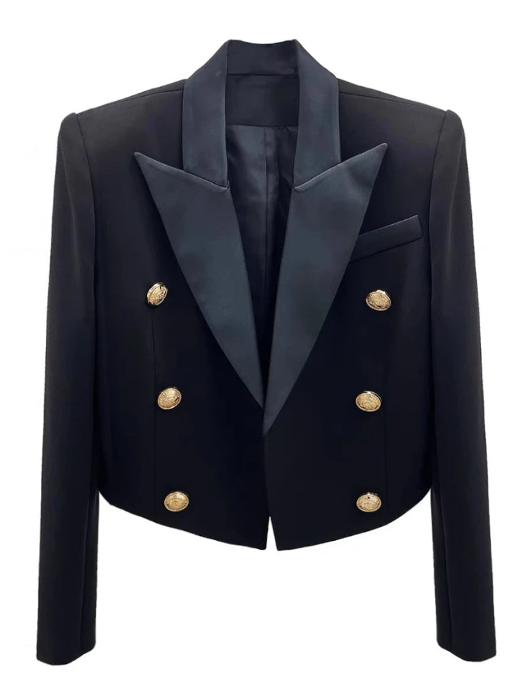 Aiertu Fashion Simple Casual Long Sleeve Female Jackets Suit Collar Blazers Short Tops 2023 Autumn Korean Chic Elegant Women Coats Aiertu
