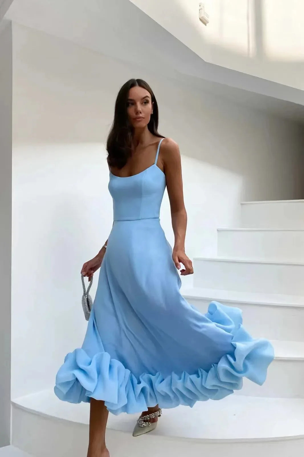 Aiertu Fashion Dress for Women Sexy High Waist Spaghetti Strap Dress for Women U Neck Sleeveless Backless Elegant Party Formal Dress Aiertu