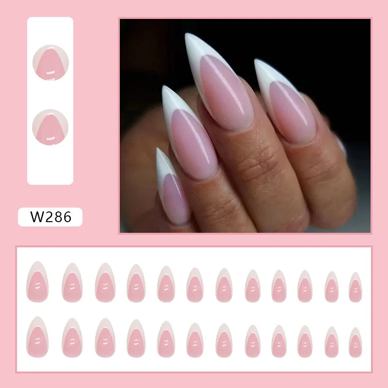 Aiertu 24pcs/Box Ballerina Nail Tip Purple with Design Manicure Patches Fresh Floral Almond False Nails Press on Med Nails Detachable Aiertu