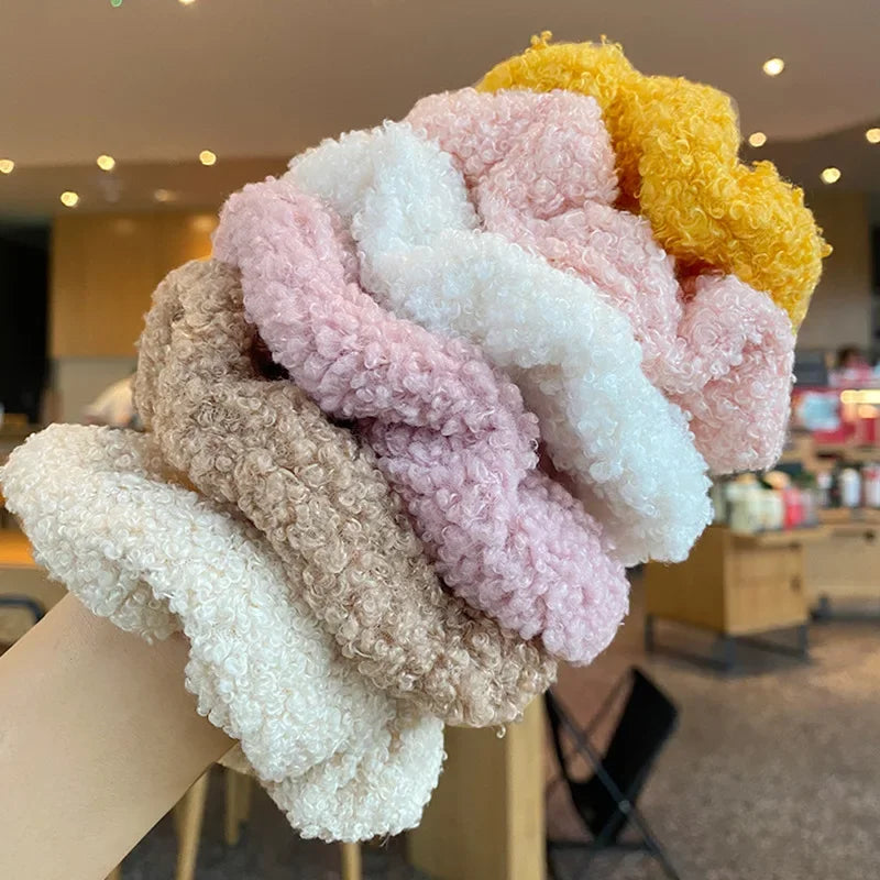 Aiertu Autumn Winter New Sweet Plush Soft Girls' Women Pompom Hair Ties Elastic Hair Band  Ropes  Accessories Headwear aiertu