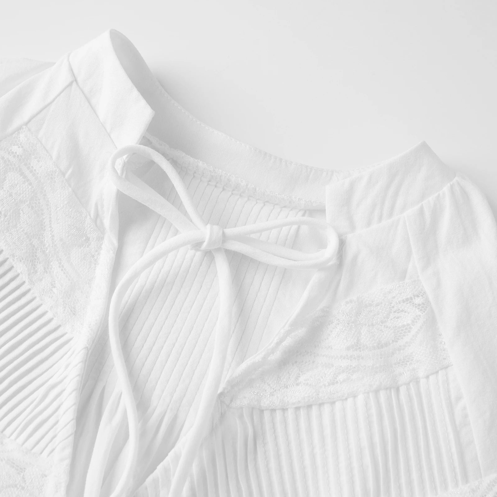 AIERTU  -  Women's Lace Trim Blouse Short Sleeve V Neck Button Up Loose Fit Sheer Tops Summer Casual Daily Out Going White Shirts Aiertu