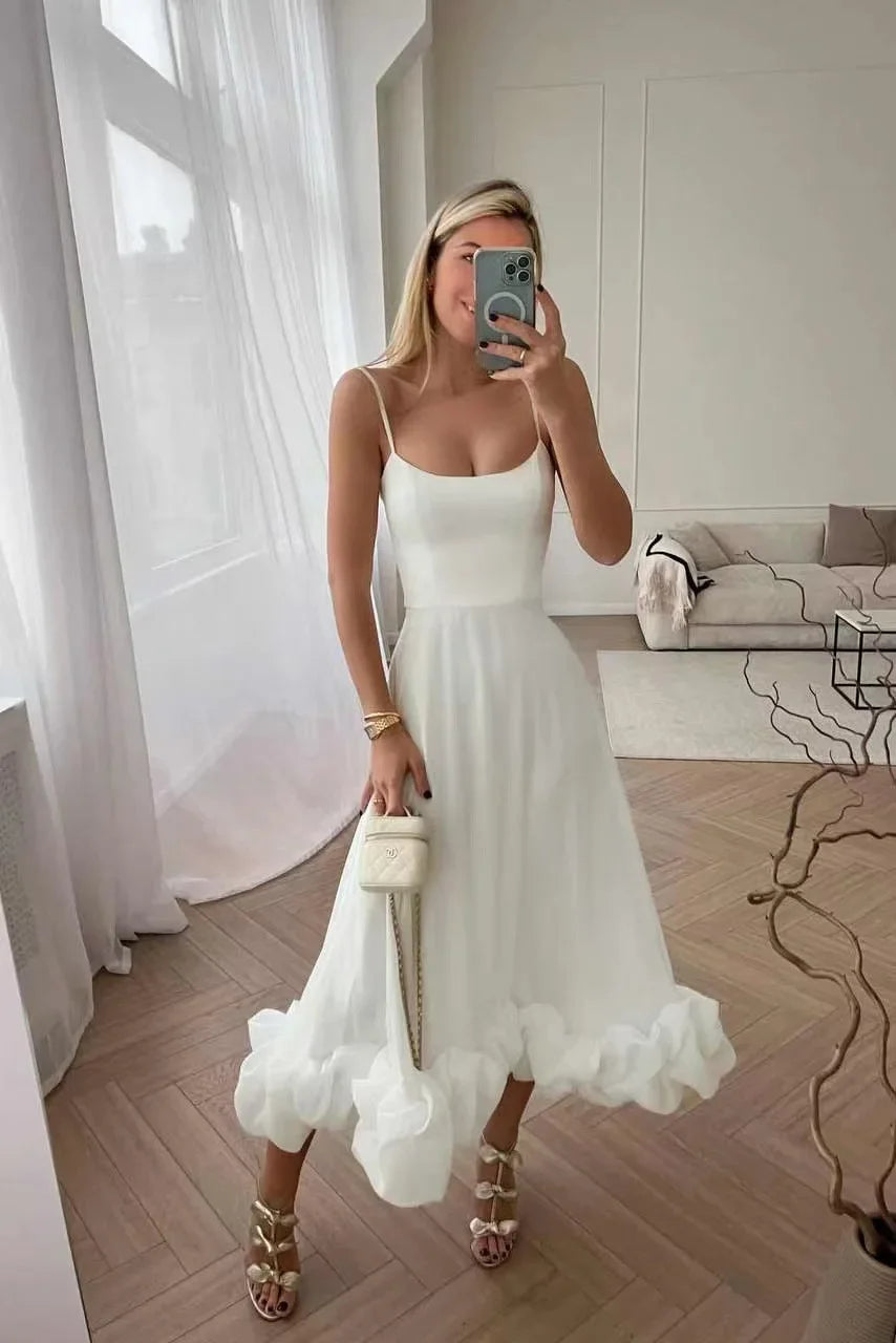 Aiertu Fashion Dress for Women Sexy High Waist Spaghetti Strap Dress for Women U Neck Sleeveless Backless Elegant Party Formal Dress Aiertu