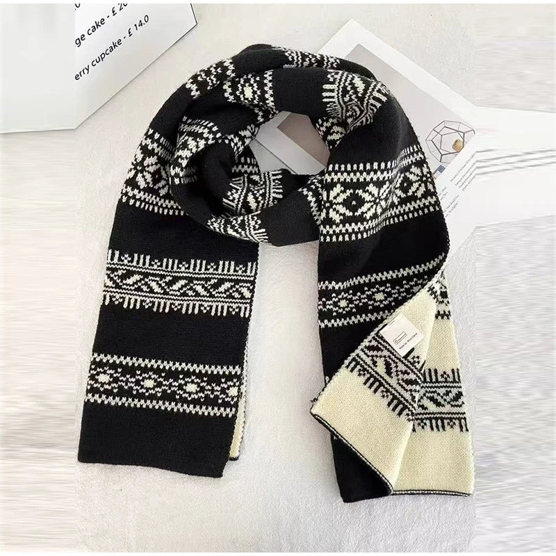 AIERTU  -  Women's Winter Scarf Sweet Warm Fel Island Style Knitted Wool Scarf High End Retro Thickened Warm Woolen Scarf Fashion Scarf Aiertu