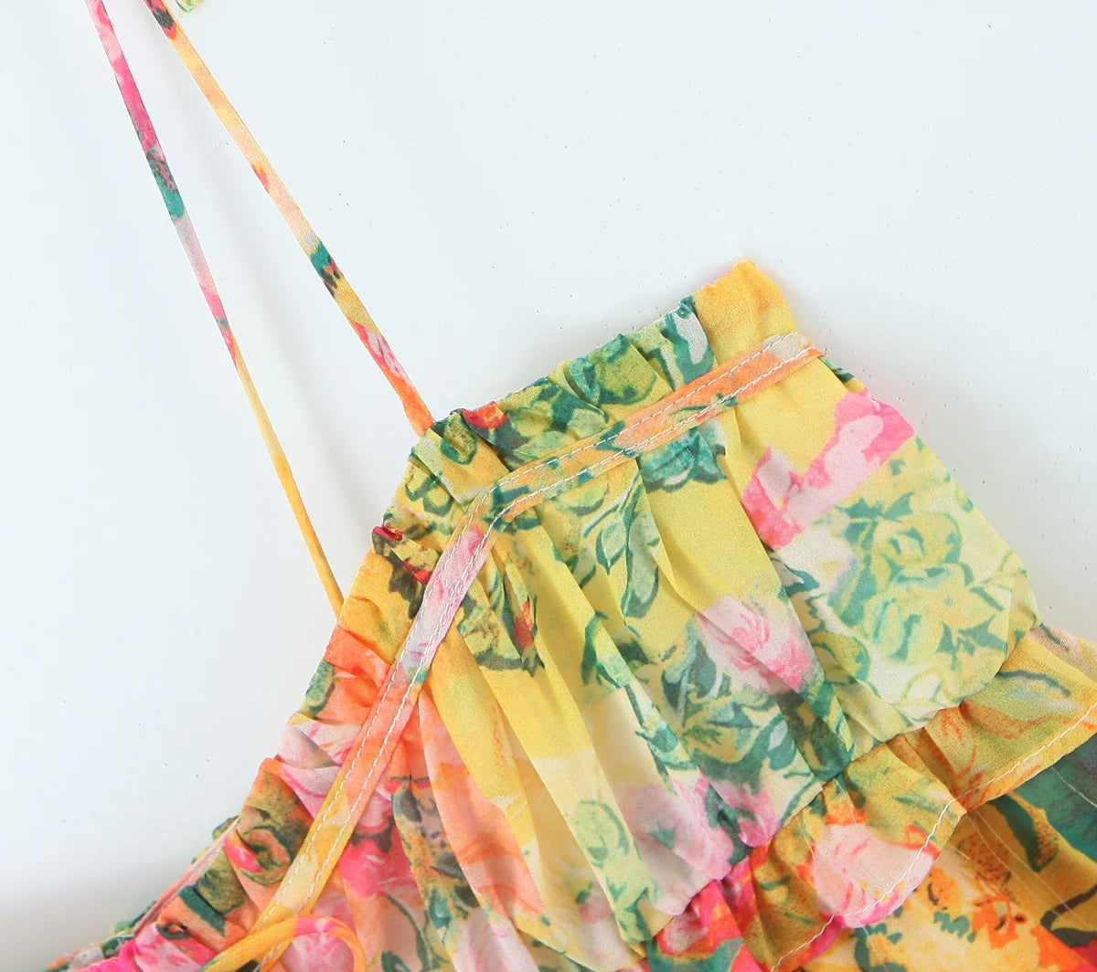 AIERTU  -  Summer Women Multicolor Floral Print Sling Short Dresses  Sexy Sleeveless Female Holiday Boho Beach Robe Aiertu