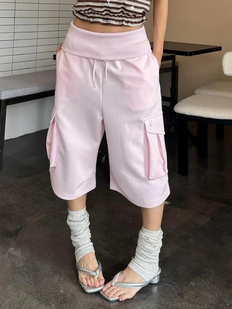 AIERTU  -  Korean Style Baggy Pants Women Medium Waist Sweatpants With Pocket Y2k Vintage Calf-length Pants Streetwear Trousers Aiertu