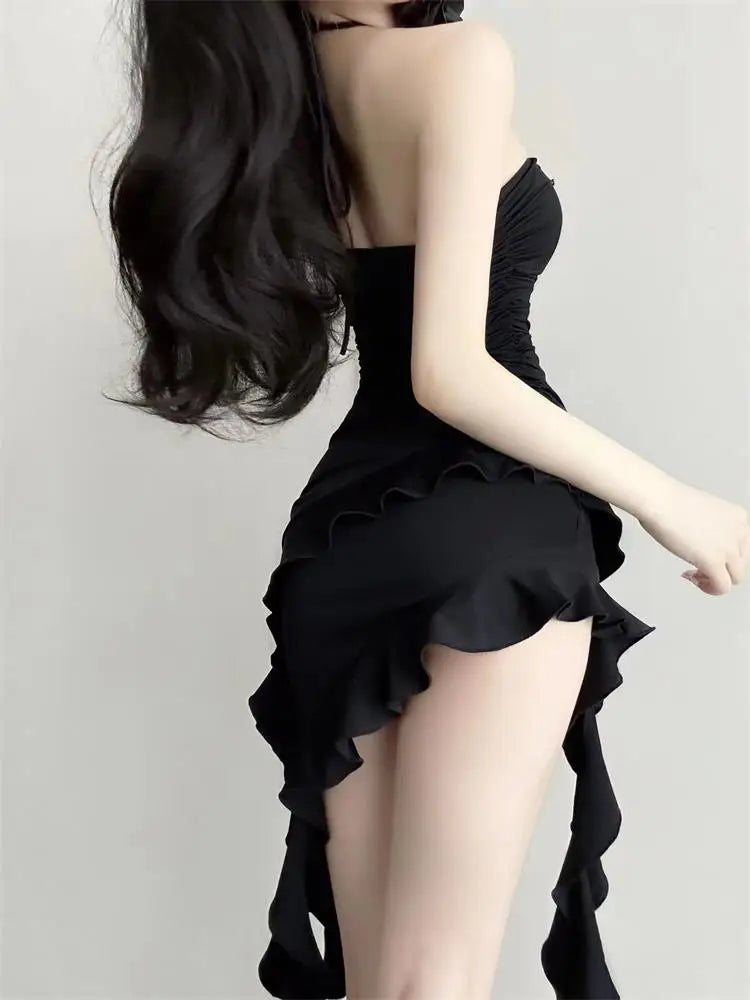 Aiertu DRESS TO IMPRESS Summer Sexy Mini Dress Women Sleeveless Strapless Streetwear Backless Bodycon Black Dress Party A-LINE Dresses Y2k aiertu