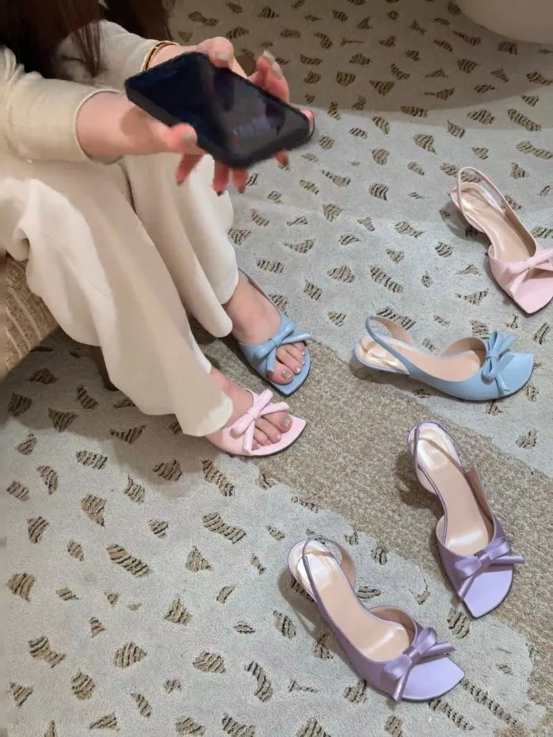AIERTU  -  Fashion Designer Women's Shoes Elegant French High Heeled Sandals for Woman Exquisite Round Head Casual Shoes Sandalias De Mujer Aiertu
