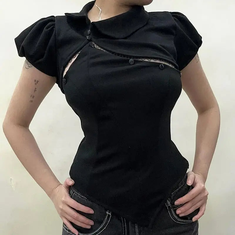 AIERTU  -  Summer New Women's White Separate Top Bubble Sleeve Diagonal Neck Tube Top Aiertu