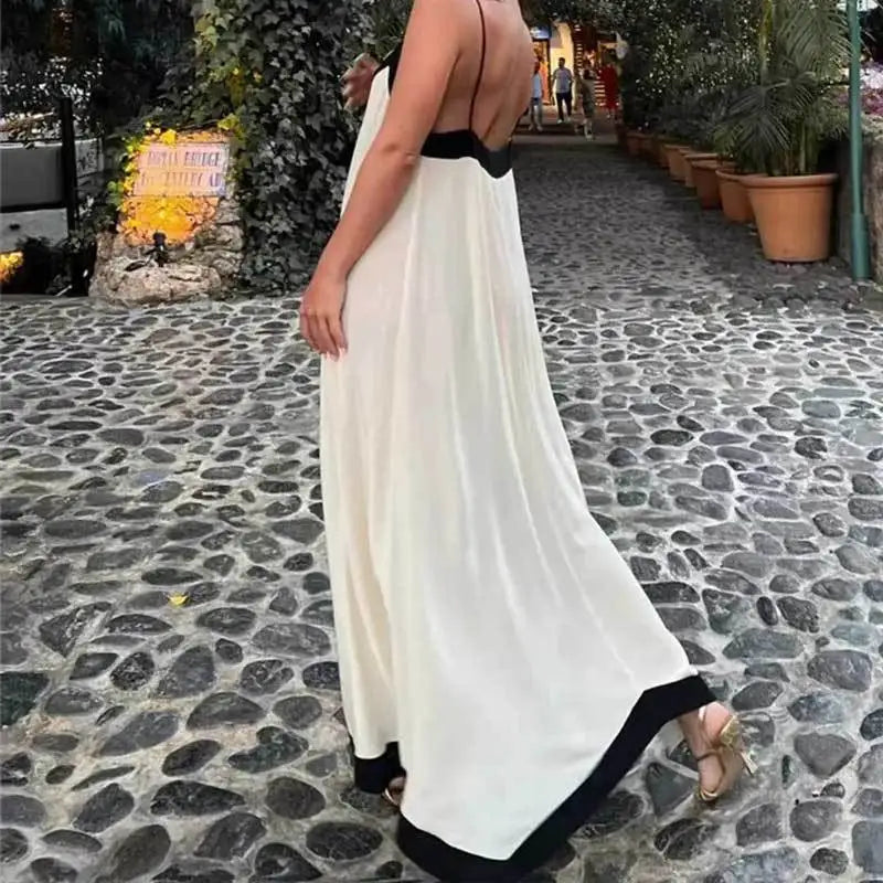Aiertu Beach Style Holiday Vacation Slip Long Dress Women 2024 Summer Casual Sexy Backless Maxi Dresses Female Sundress Aiertu