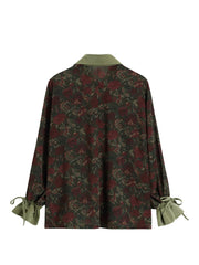 Aiertu Autumn Vintage Style Floral Printing Loose Women's Blouse Shirt Korean Casual Long Sleeve Ladies Button Blouses Female Tops Aiertu